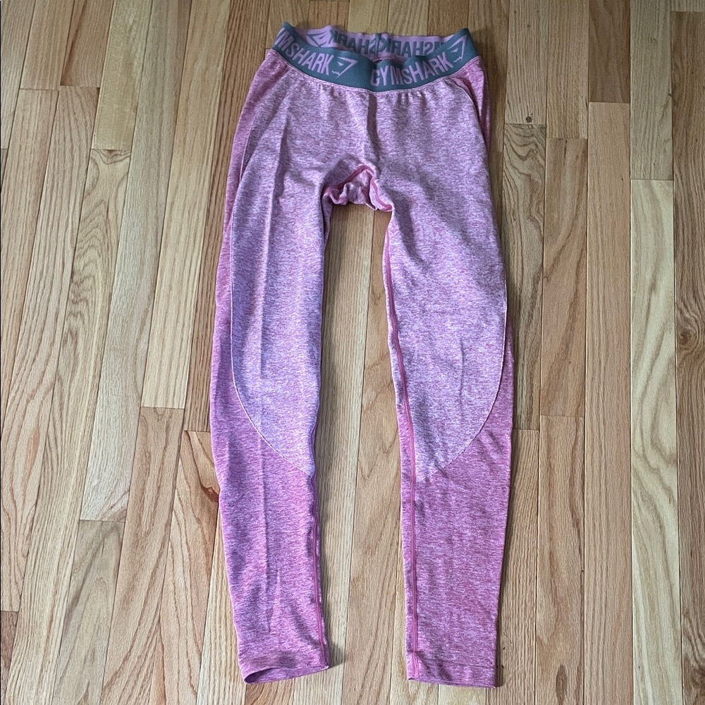 Gymshark Dry Leggings Womens Small Pink Logo Low Rise Athletic Gym Workout